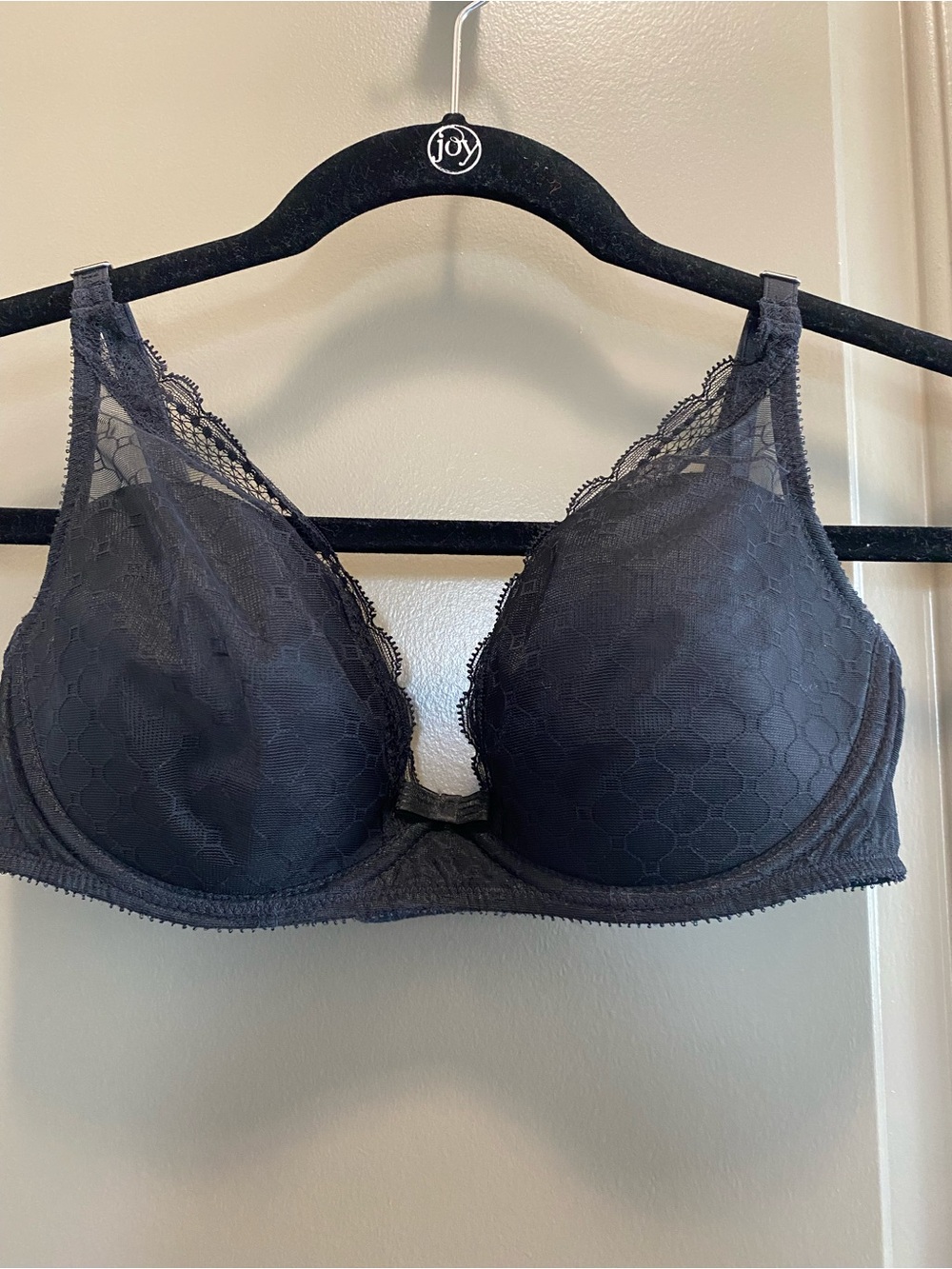 Chantelle black lacy underwire 34D. Bought in Paris
